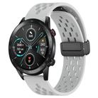 For Honor MagicWatch2 42mm 20mm Folding Magnetic Clasp Silicone Watch Band(Light Grey) - 1