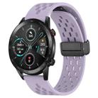 For Honor MagicWatch2 42mm 20mm Folding Magnetic Clasp Silicone Watch Band(Purple) - 1