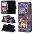 3D Colored Drawing Pattern Horizontal Flip Leather Case for Xiaomi Redmi 7, with Holder & Card Slots & Wallet(Two Elephants) - 1