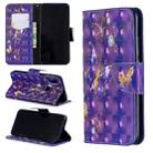 3D Colored Drawing Pattern Horizontal Flip Leather Case for Xiaomi Redmi 7, with Holder & Card Slots & Wallet(Purple Butterfly) - 1