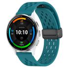 For Garmin Venu 3 22mm Folding Magnetic Clasp Silicone Watch Band(Hidden Green) - 1