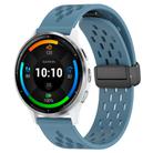 For Garmin Venu 3 22mm Folding Magnetic Clasp Silicone Watch Band(Blue) - 1