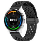 For Garmin Venu 3 22mm Folding Magnetic Clasp Silicone Watch Band(Black) - 1