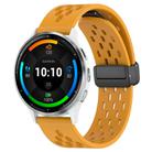 For Garmin Venu 3 22mm Folding Magnetic Clasp Silicone Watch Band(Yellow) - 1
