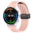 For Garmin Venu 3 22mm Folding Magnetic Clasp Silicone Watch Band(Pink) - 1