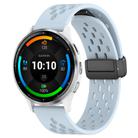 For Garmin Venu 3 22mm Folding Magnetic Clasp Silicone Watch Band(Light Blue) - 1