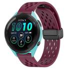 For Garmin Forerunner 265 22mm Folding Magnetic Clasp Silicone Watch Band(Wine Red) - 1