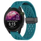 For Garmin Forerunner 255 22mm Folding Magnetic Clasp Silicone Watch Band(Hidden Green) - 1