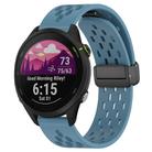 For Garmin Forerunner 255 22mm Folding Magnetic Clasp Silicone Watch Band(Blue) - 1