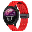 For Garmin Forerunner 255 Music 22mm Folding Magnetic Clasp Silicone Watch Band(Red) - 1