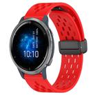 For Garmin Venu 2 22mm Folding Magnetic Clasp Silicone Watch Band(Red) - 1
