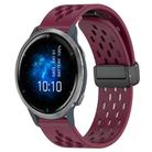 For Garmin Venu 2 22mm Folding Magnetic Clasp Silicone Watch Band(Wine Red) - 1