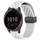 For Garmin Vivoactive 4 22mm Folding Magnetic Clasp Silicone Watch Band(White) - 1
