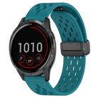 For Garmin Vivoactive 4 22mm Folding Magnetic Clasp Silicone Watch Band(Hidden Green) - 1