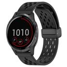 For Garmin Vivoactive 4 22mm Folding Magnetic Clasp Silicone Watch Band(Black) - 1