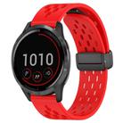 For Garmin Vivoactive 4 22mm Folding Magnetic Clasp Silicone Watch Band(Red) - 1