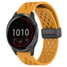 For Garmin Vivoactive 4 22mm Folding Magnetic Clasp Silicone Watch Band(Yellow) - 1