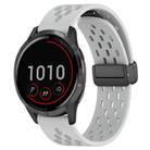 For Garmin Vivoactive 4 22mm Folding Magnetic Clasp Silicone Watch Band(Light Grey) - 1
