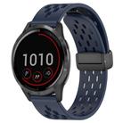 For Garmin Vivoactive 4 22mm Folding Magnetic Clasp Silicone Watch Band(Midnight Blue) - 1