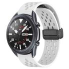For Samsung Galaxy Watch3 45mm 22mm Folding Magnetic Clasp Silicone Watch Band(White) - 1
