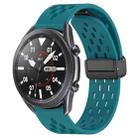 For Samsung Galaxy Watch3 45mm 22mm Folding Magnetic Clasp Silicone Watch Band(Hidden Green) - 1