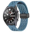 For Samsung Galaxy Watch3 45mm 22mm Folding Magnetic Clasp Silicone Watch Band(Blue) - 1