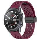 For Samsung Galaxy Watch3 45mm 22mm Folding Magnetic Clasp Silicone Watch Band(Wine Red) - 1