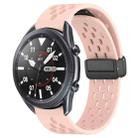 For Samsung Galaxy Watch3 45mm 22mm Folding Magnetic Clasp Silicone Watch Band(Pink) - 1