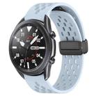 For Samsung Galaxy Watch3 45mm 22mm Folding Magnetic Clasp Silicone Watch Band(Light Blue) - 1