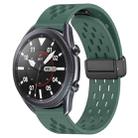 For Samsung Galaxy Watch3 45mm 22mm Folding Magnetic Clasp Silicone Watch Band(Dark Green) - 1