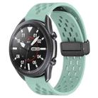 For Samsung Galaxy Watch3 45mm 22mm Folding Magnetic Clasp Silicone Watch Band(Teal) - 1