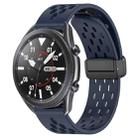 For Samsung Galaxy Watch3 45mm 22mm Folding Magnetic Clasp Silicone Watch Band(Midnight Blue) - 1