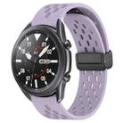 For Samsung Galaxy Watch3 45mm 22mm Folding Magnetic Clasp Silicone Watch Band(Purple) - 1