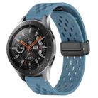 For Samsung Galaxy Watch 46mm 22mm Folding Magnetic Clasp Silicone Watch Band(Blue) - 1