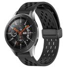 For Samsung Galaxy Watch 46mm 22mm Folding Magnetic Clasp Silicone Watch Band(Black) - 1