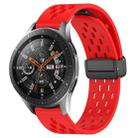 For Samsung Galaxy Watch 46mm 22mm Folding Magnetic Clasp Silicone Watch Band(Red) - 1