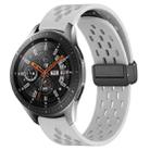 For Samsung Galaxy Watch 46mm 22mm Folding Magnetic Clasp Silicone Watch Band(Light Grey) - 1