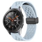 For Samsung Galaxy Watch 46mm 22mm Folding Magnetic Clasp Silicone Watch Band(Light Blue) - 1