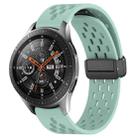 For Samsung Galaxy Watch 46mm 22mm Folding Magnetic Clasp Silicone Watch Band(Teal) - 1