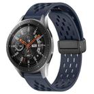 For Samsung Galaxy Watch 46mm 22mm Folding Magnetic Clasp Silicone Watch Band(Midnight Blue) - 1