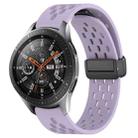 For Samsung Galaxy Watch 46mm 22mm Folding Magnetic Clasp Silicone Watch Band(Purple) - 1