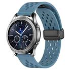 For Samsung Gear S3 Classic 22mm Folding Magnetic Clasp Silicone Watch Band(Blue) - 1