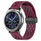 For Samsung Gear S3 Classic 22mm Folding Magnetic Clasp Silicone Watch Band(Wine Red) - 1