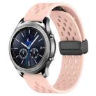 For Samsung Gear S3 Classic 22mm Folding Magnetic Clasp Silicone Watch Band(Pink) - 1