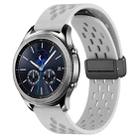 For Samsung Gear S3 Classic 22mm Folding Magnetic Clasp Silicone Watch Band(Light Grey) - 1