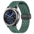 For Samsung Gear S3 Classic 22mm Folding Magnetic Clasp Silicone Watch Band(Dark Green) - 1