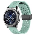 For Samsung Gear S3 Classic 22mm Folding Magnetic Clasp Silicone Watch Band(Teal) - 1