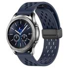 For Samsung Gear S3 Classic 22mm Folding Magnetic Clasp Silicone Watch Band(Midnight Blue) - 1