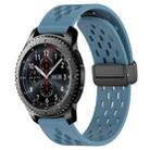 For Samsung Gear S3 Frontier 22mm Folding Magnetic Clasp Silicone Watch Band(Blue) - 1