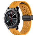 For Samsung Gear S3 Frontier 22mm Folding Magnetic Clasp Silicone Watch Band(Yellow) - 1